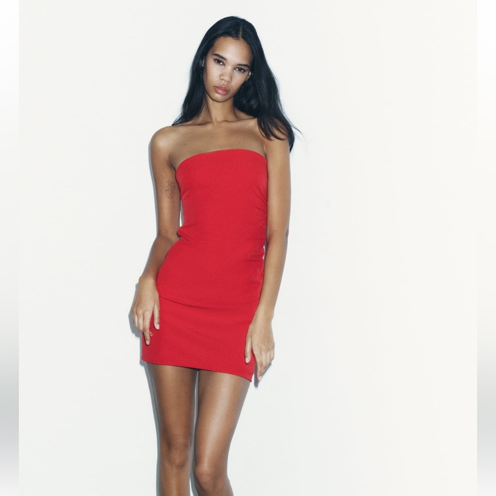 Zara Ruched Strapless Dress